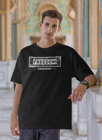 Printed Oversized T Shirts For Men - Black