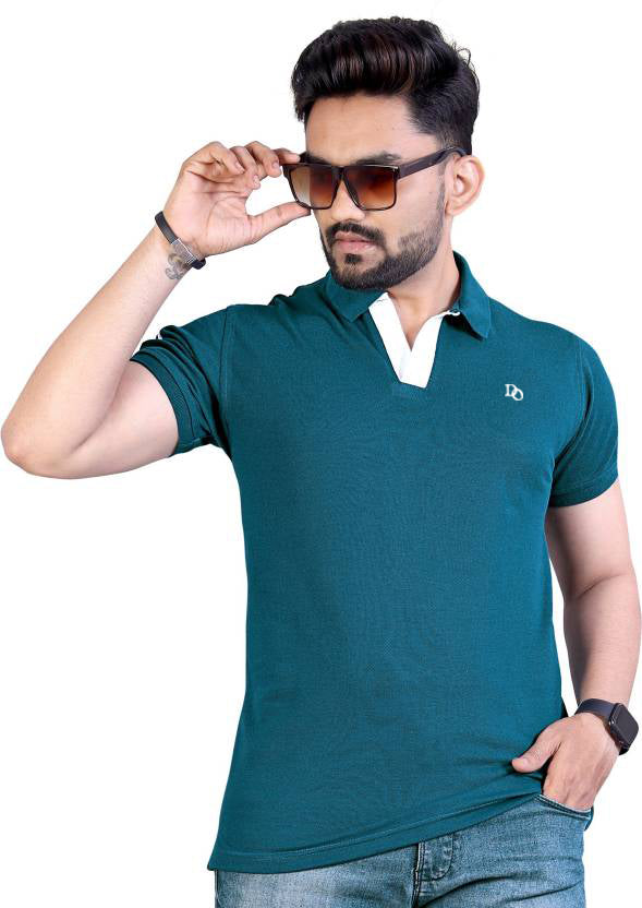 Stylish Men's Polo Neck Short Sleeve T-Shirt - Breathable and Comfortable