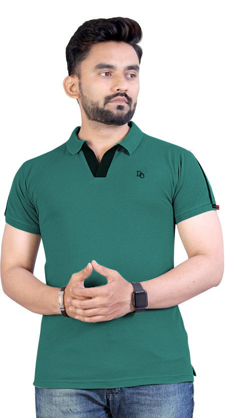 Stylish Men's Polo Neck Short Sleeve T-Shirt - Breathable and Comfortable